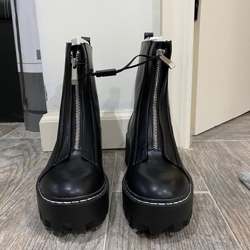 Zara platform combat boots